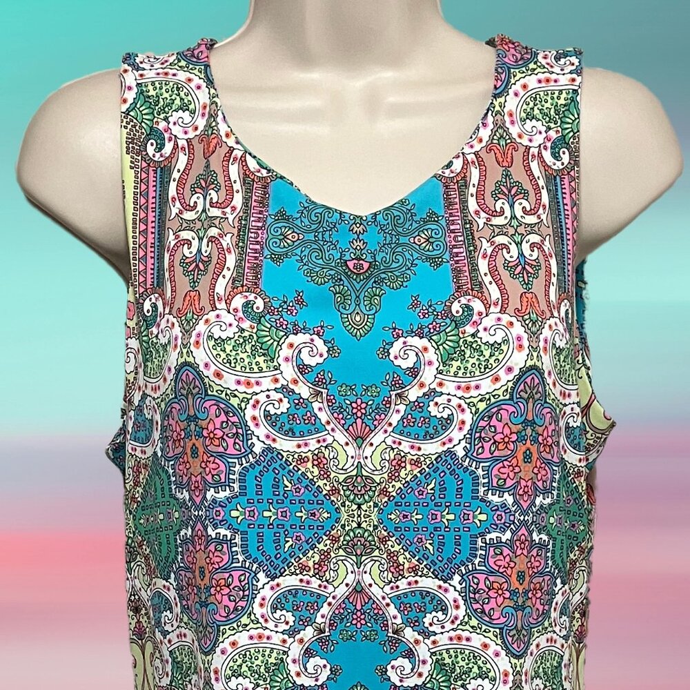 EUC Charter Club Paisley Sleeveless Dress Size: Small